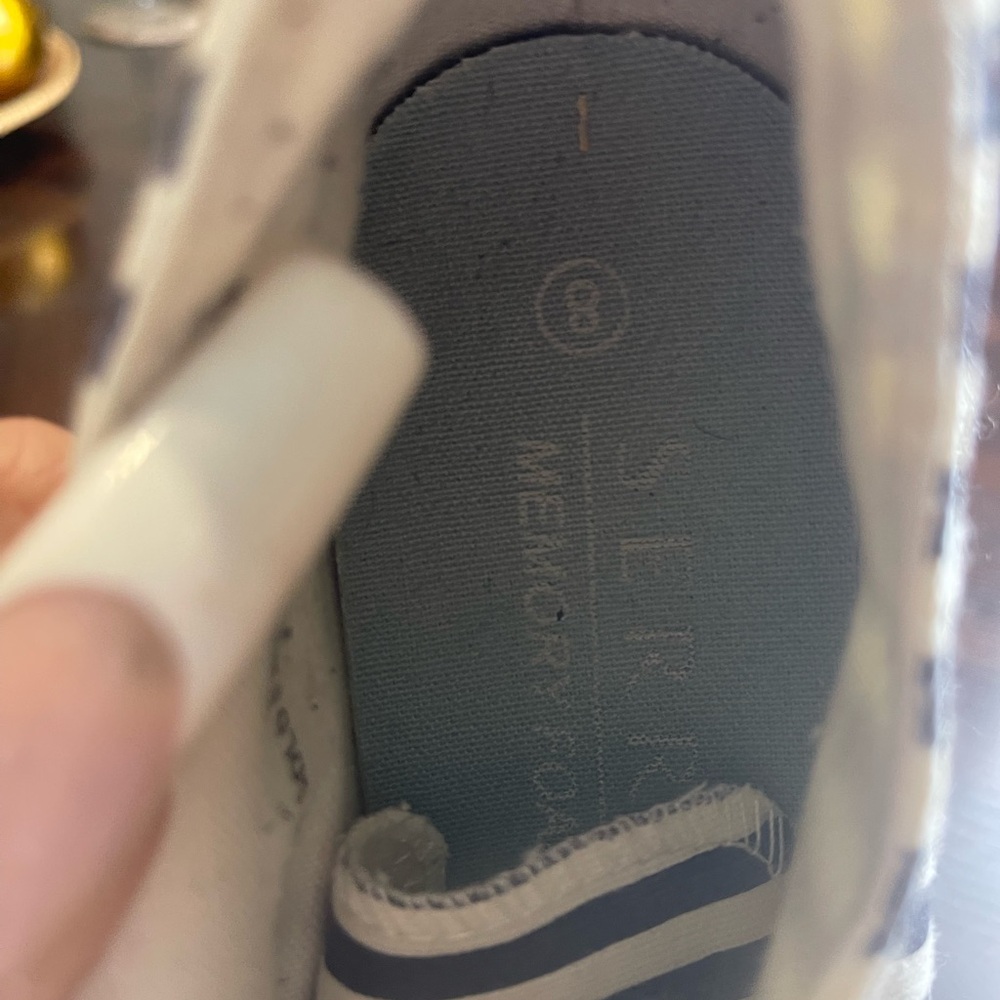Skechers Navy and White Striped Sneakers - Picture 3 of 6